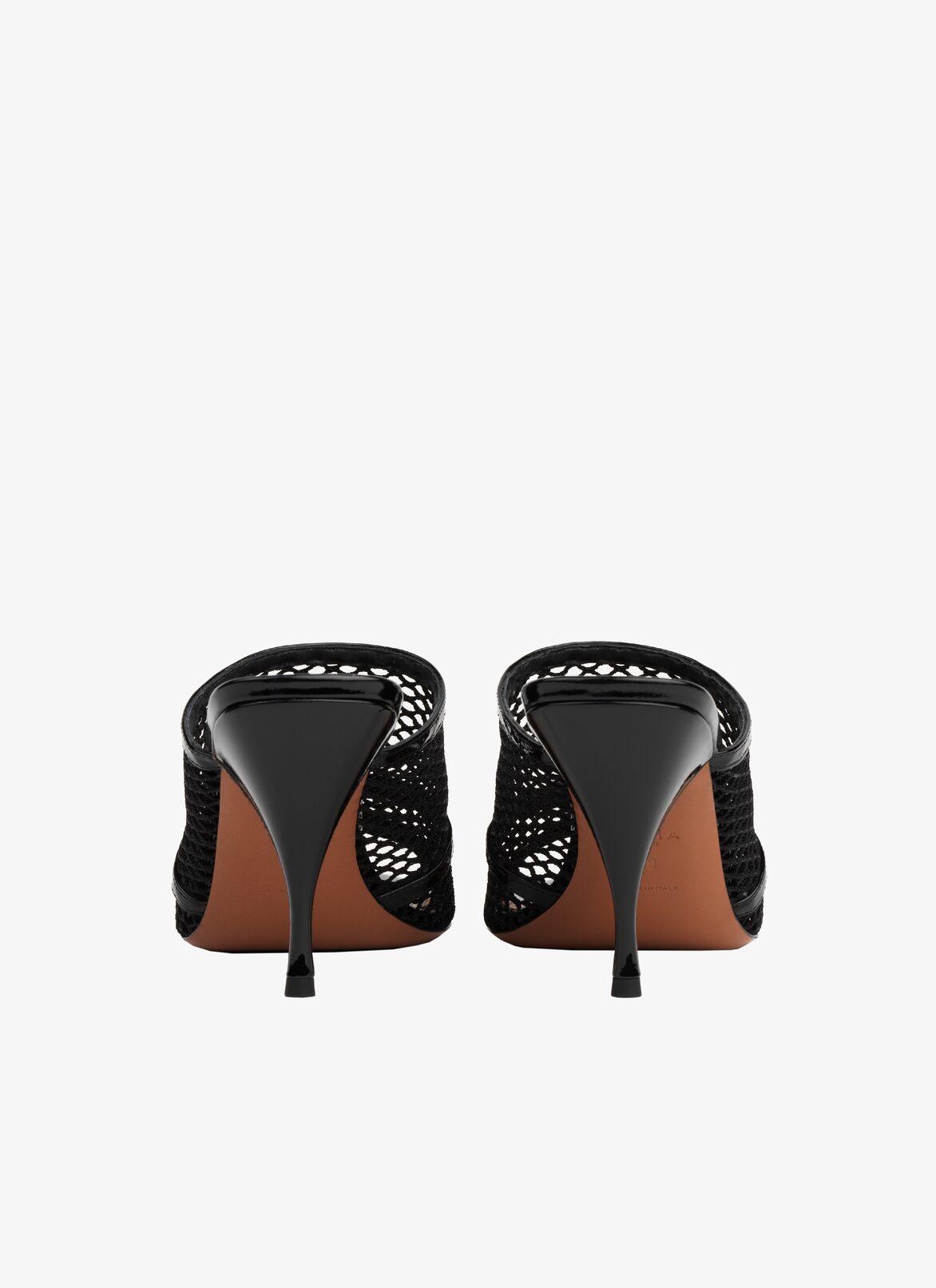 FISHNET HEEL MULES ALAÏA BLACK FISHNET HEEL MULES